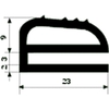 E-Profil EPDM Vollgummi 65 schwarz 3390 L=20m